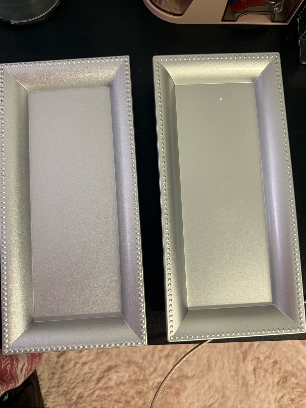 Silver Decorative Vanity Tray - Sleek Organizers 12 trays